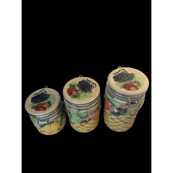 Vintage Fruit Canister 3 Piece Set - Picture 6 of 12